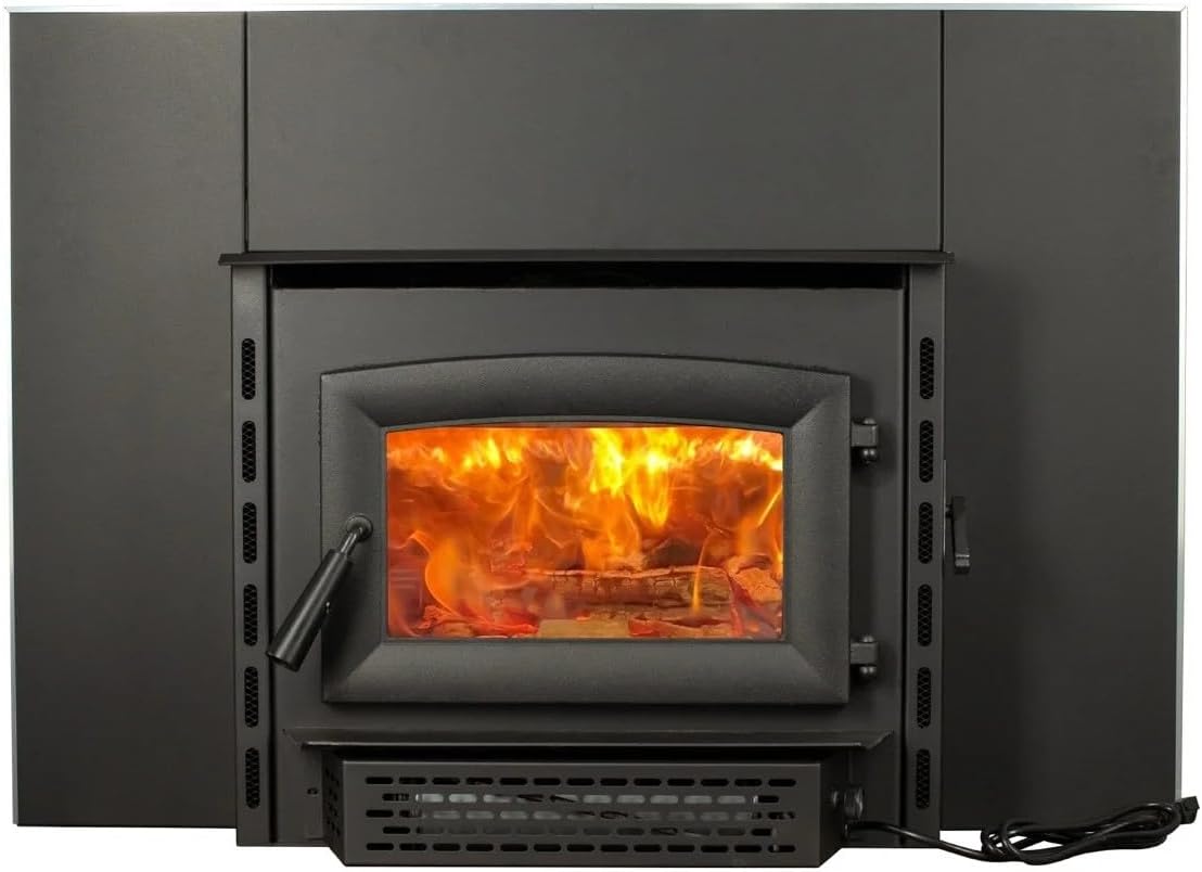 AW1820E 1,200 Square Foot Heating Insert with Compact Design and Matte Black Exterior
